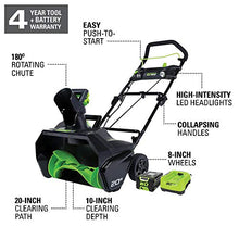 Load image into Gallery viewer, Greenworks Pro 80V 20 inch Snow Thrower with 2Ah Battery and Charger
