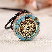 Load image into Gallery viewer, Day Day Up Natural Turquoises Orgonite Pendant Reiki Energy Generator Amulet Necklace Jewelry
