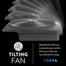 Load image into Gallery viewer, O2COOL Treva 10-Inch Portable Desktop Air Circulation Battery Fan, 2 Speed, Compact Folding &amp; Tilt Design, with AC Adapter (Graphite)
