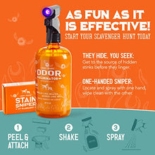 Load image into Gallery viewer, ANGRY ORANGE Pet Odor Eliminator for Strong Odor - Citrus Deodorizer for Dog Urine Smells on Carpet, Furniture &amp; Floors - Puppy Supplies﻿ (24 Fl Oz + UV Flashlight)
