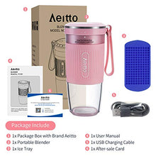 Load image into Gallery viewer, Portable Blender, Cordless Personal Blender Juicer, Mini Mixer, Smoothies Maker Fruit Blender Cup With USB Rechargeable, 10oz/300ml for Home, Office, Sports, Travel, Outdoors, by Aeitto, Pink
