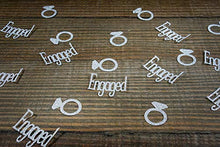 Load image into Gallery viewer, Silver Engaged Engagement Party Confetti
