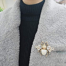 Load image into Gallery viewer, Antique Gold Plated Crystal Pearl Bee Brooch Pin Retro Cute Bumblebee Pins Animal Insect Brooches Jewelry (bee 2)

