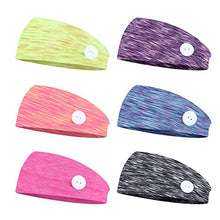 Load image into Gallery viewer, Finrezio 6 Pcs Button Headbands for Women Men Elastic Hair Bands Ear Protection Non Slip Polyester Head Wrap Adjustable for Nurses for Yoga Sports Running
