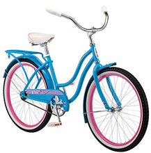 Load image into Gallery viewer, Schwinn Baywood Cruiser Bike, Featuring Steel Step-Through Frame and Single-Speed Drivetrain with Full Wrap Fenders, 24-Inch Wheels, Bright Blue
