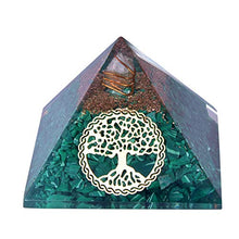 Load image into Gallery viewer, Tree of Life Malachite Orgone Pyramid EMF Protection Energy Purifier Generator Spiritual Healing Orgone Metaphysical Gift

