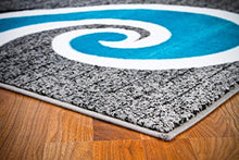 Load image into Gallery viewer, 0327 Turquoise White Gray Black 5'2x7'2 Area Rug Abstract Carpet
