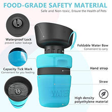 Load image into Gallery viewer, Pet Water Bottle for Dogs, dog water bottle foldable, Dog Travel Water bottle, Dog Water Dispenser, Lightweight &amp; Convenient for Travel BPA Free 18 OZ. (Blue)
