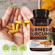 Load image into Gallery viewer, (2-Pack) Turmeric Curcumin with Bioperine 1650mg by New Age. Premium Joint &amp; Healthy Inflammatory Support with 95% Standardized Curcuminoids. Non-GMO, Gluten Free Capsules with Black Pepper
