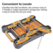 Load image into Gallery viewer, Mulwark 14 PC T-handle Allen Wrench Set Metric and Standard, T Handle Hex Key Set with Storage Box, Two-Tip Design and Chamfered Tips

