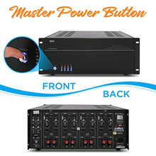 Load image into Gallery viewer, 4 Multi-Zone Stereo Amplifier - 19” Rack Mount, Powerful 8000 Watts with Speaker Selector Volume Control &amp; LED Audio Level Display - 4-Ch. Bridgeable Switches - Pyle PT8000CH
