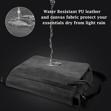 Load image into Gallery viewer, Mens Laptop Messenger Bags 15.6” Water Resistant Shoulder Bag Tocode PU Leather Canvas Satchel Crossbody Bags Brifecase Office Bag Large Computer Bag for Work College School Travel, Black
