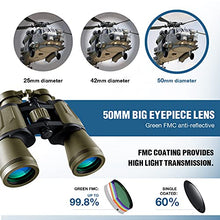 Load image into Gallery viewer, 20x50 Military Binoculars for Adults with Smartphone Adapter - Compact Waterproof Tactical Binoculars for Bird Watching Hunting Hiking Concert Travel Theater with BAK4 Prism FMC Lens, Mud
