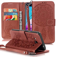 Load image into Gallery viewer, JanCalm Galaxy J3 (2016) Case, Galaxy Amp Prime Case, Galaxy Express Prime Case, Galaxy Sol Case, [Wrist Strap] Premium PU Leather [Multi Card/Cash Slots] Stand Flip Cover with Pen (Brown)
