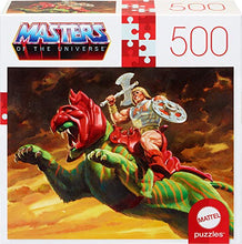 Load image into Gallery viewer, Masters of The Universe Mattel Jigsaw Puzzle with 500 Interlocking Pieces &amp; Mini-Poster Featuring He-Man &amp; Battle Cat, Gift for Collectors &amp; Kids Ages 8 Years Old &amp; Up, Orange
