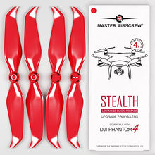 Load image into Gallery viewer, MAS Stealth Propellers for DJI Phantom 4 - Red 4 pcs
