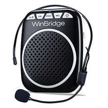 Load image into Gallery viewer, WinBridge WB001 Rechargeable Ultralight Portable Voice Amplifier Waist Support MP3 Format Audio for Tour Guides, Teachers, Coaches, Presentations, Costumes, Etc.-Black
