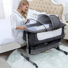 Load image into Gallery viewer, Ihoming Bedside Sleeper Bedside Crib, Baby Bassinet 3 in 1 Travel Baby Crib Baby Bed with Breathable Net, Adjustable Portable Bed for Infant/Baby
