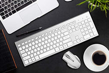 Load image into Gallery viewer, Wireless Keyboard and Mouse Combo,2.4G Wireless Combo,Full Size Slim Thin Wireless Keyboard with Palm Rest and Comfortable Mouse (White&amp;Silver)
