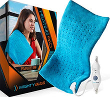 Load image into Gallery viewer, MIGHTY BLISS™ Large Electric Heating Pad for Back Pain and Cramps Relief -Extra Large [12"x24"] - Auto Shut Off - Heat Pad with Moist &amp; Dry Heat Therapy Options - Hot Heated Pad
