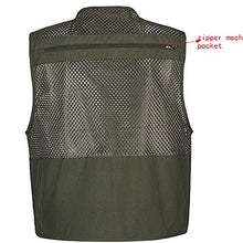 Load image into Gallery viewer, Zhusheng Men's Mesh 16 Pockets Photography Fishing Travel Outdoor Quick Dry Vest Breathable Waistcoat Jackets (Small, Light Khaki)
