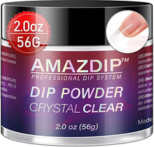 Load image into Gallery viewer, Dip Powder Clear Color, 2 Ounce/ 56 Gram, AMAZDIP Dipping Powder Nail System for French Nail Art Design Salon/DIY at Home
