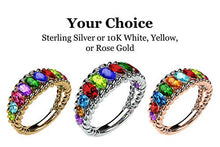 Load image into Gallery viewer, NANA Oval Rope Mothers Ring 1 to 12 Simulated Birthstones - Sterling Silver -Rose Plated-Size 5
