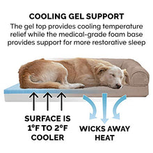Load image into Gallery viewer, Furhaven Pet Bed for Dogs and Cats - Plush and Suede Sofa-Style Cooling Gel Foam Dog Bed, Removable Machine Washable Cover - Almondine, Large
