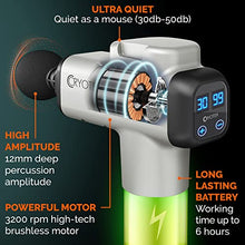 Load image into Gallery viewer, Cryotex Massage Gun – Back &amp; Neck Deep Tissue Handheld Percussion Massager – Six Different Heads for Different Muscle Groups - 30 Speed Levels
