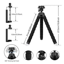Load image into Gallery viewer, YeahWhee Phone Tripod, Flexible Cell Phone Selfie Stick Tripod Stand Camera Tripod Holder with Wireless Bluetooth Remote and Universal Clip for iPhone, Android Phone, Sports Camera GoPro
