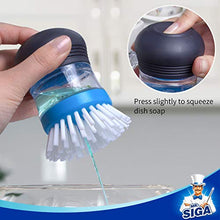 Load image into Gallery viewer, MR.SIGA Soap Dispensing Palm Brush Storage Set, Kitchen Brush with Holder for Pot Pan Sink Cleaning, 1 Set
