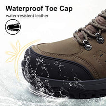 Load image into Gallery viewer, CAMEL CROWN Mens Hiking Shoes Low Cut Boots Leather Walking Shoes for Outdoor Trekking Training Casual Work Khaki/Black
