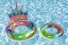 Load image into Gallery viewer, Poolmaster Swimming Pool Float Rainbow Glitter Tiara Tube, Multi
