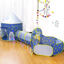 Load image into Gallery viewer, ELEOPTION Kids Play Tent Indoor Outdoor 3-in-1 Space Ship Play Tent for Boys Girls, Babies and Toddlers, Folding Kids Play Tent with Tunnel, Ball Pit Playhouse
