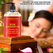 Load image into Gallery viewer, MAJESTIC PURE Sore Muscle Massage Oil, Coconut Massage Oil, Rose Massage Oil, and Eucalyptus Mint Massage Oil (8 fl oz Each) Bundle
