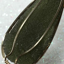 Load image into Gallery viewer, Rocks2Rings Genuine Moldavite Pendant Necklace - 14K Gold Filled Czech Republic Tektite Healing Stones Jewelry with Black Leather Necklace 21G ZP
