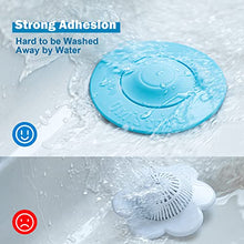Load image into Gallery viewer, OmiStout Hair Catcher &amp; Drain Stopper, 2 in 1 Sink Drain Cover, Flex Silicone Strainer for Shower/Bathtub/Tub/Floor Drain/Kitchen Sink (Blue, 3 Pack)
