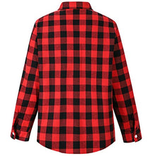 Load image into Gallery viewer, Kids Girls Long Sleeves Button Down Gingham Plaid Flannel Shirt Tops for Toddlers Baby and Little Girls, Girls(E001), 6-12 Months = Tag 70
