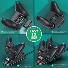 Load image into Gallery viewer, OIVO XSX Controller Charger Station with 2 Packs 1300mAh Rechargeable Battery Packs for Xbox Series X/S/One/Elite/Core Controller, Xbox Charging Dock, Charge Kit, Charger Station for Xbox Controller
