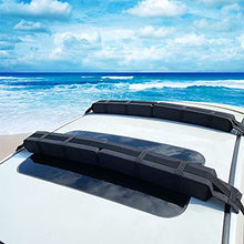 Load image into Gallery viewer, Alfa Gear Universal 34" Long Folding Lightweight Anti-Vibration Kayak Soft Roof Rack pad for Kayak/Canoe/Surfboard/Paddle Board/SUP/and Water Sports with Hood Loop and Trunk Straps
