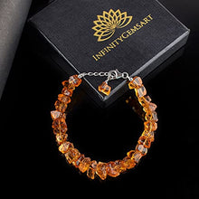 Load image into Gallery viewer, InfinityGemsArt Raw Madeira Citrine Bracelet for Women, Birthstone, Natural Gemstone Rough, Dainty Handmade Jewelry, Chakra Energy Healing Crystals, 925 Sterling Silver Chain 8 inch

