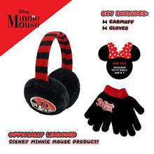 Load image into Gallery viewer, Disney Toddler Winter Earmuffs and Kids Gloves, Minnie Mouse Ear Warmers, Black, Little Girls, Ages 4-7
