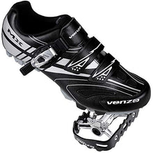 Load image into Gallery viewer, Venzo Mountain Men's Bike Bicycle Cycling Shoes - Compatible with Shimano SPD Cleats - Good for Spin Cycle, Off Road and MTB Buckle Strap + Multi-Use Pedals &amp; Cleats - Size 8
