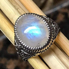 Load image into Gallery viewer, Natural Rainbow Moonstone 925 Sterling Silver Men's Ring Size 8, 9, 9.75, 10, 11, 12, 13
