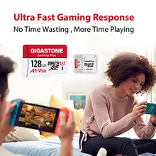 Load image into Gallery viewer, [Gigastone] Micro SD Card 128GB 5-Pack, Gaming Plus, MicroSDHC Memory Card for Nintendo-Switch, Wyze Cam, Roku, Full HD Video Recording, UHS-I U1 A1 Class 10, up to 100MB/s, with MicroSD to SD Adapter
