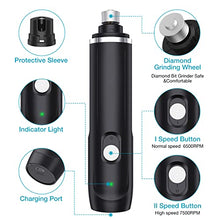 Load image into Gallery viewer, BKVESHI Dog Nail Grinder,Pet Nail Trimmer Adjustable 2-Speed Quiet Pet Nail Grinder with Dog Nail File &amp; Nail Clipper 3 Sanding Ports Smoothing USB Rechargeable for Small Medium Large Dogs &amp; Cats
