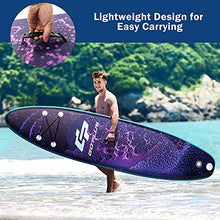 Load image into Gallery viewer, Goplus Inflatable Stand up Paddle Board Surfboard SUP Board with Adjustable Paddle Carry Bag Manual Pump Repair Kit Removable Fin for All Skill Levels, 6" Thick (Purple, 11FT)
