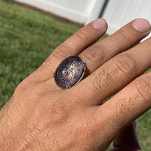 Load image into Gallery viewer, Dur e Najaf Ring Silver | خاتم در النجف الاصلي | AlAliGems | Genuine Dur E Najaf Stone Ring | Engraved Wain yakadu allatheena kafaroo Size 11
