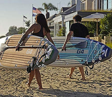 Load image into Gallery viewer, NIXY Newport Paddle Board All Around Inflatable SUP 10'6" x 33” x 6” Ultra-Light Stand Up Paddleboard Built with Dual Layer Woven Drop Stitch Includes Carbon Hybrid Paddle, Pump, Bag &amp; More (Aqua)
