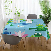 Load image into Gallery viewer, ALAZA Funny Frogs Tablecloth Fabric Table Cover Rectangle Tablecloth 54 x 72 inch
